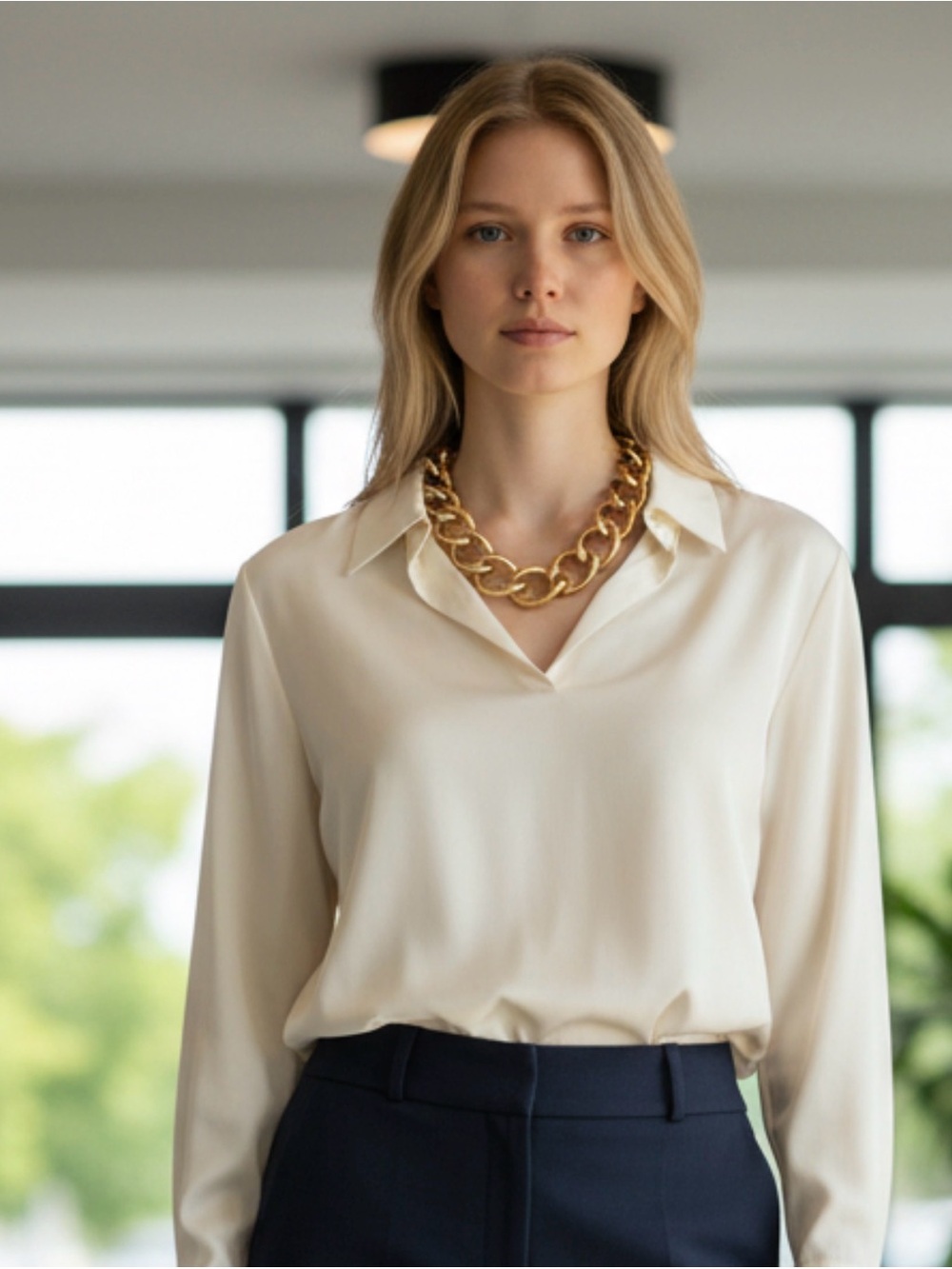 Charming Charlie Chunky Gold-Tone Curb Chain Necklace